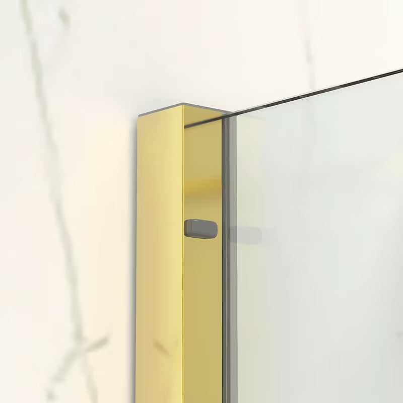 Klizna paravan za kadu SAT Walk-In Xmotion 150x117,5 cm od prozirnog stakla sa sjajnim zlatnim profilom.