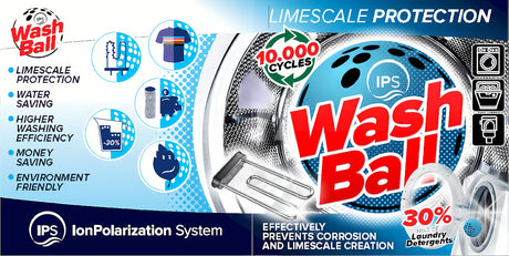 KalyxX IPS washball kugla za pranje pro za perilicu rublja, perilicu posuđa i WC školjke spremnik protiv kamenca