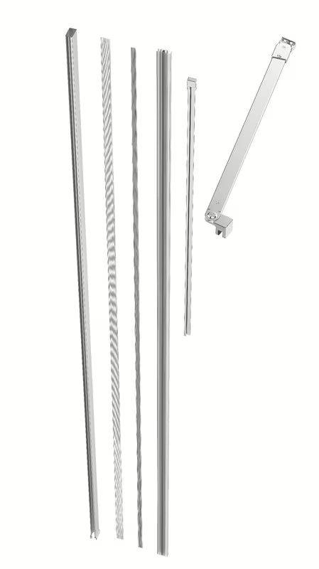 SAT Xmotion set pro Walk-In paravan u krom izvedbi s bočnim profilom i donjom letvicom