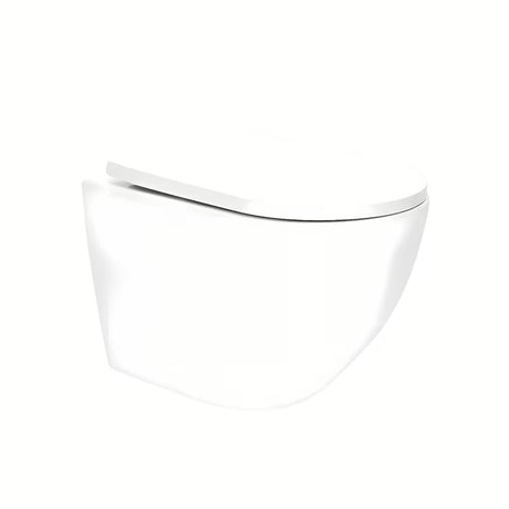 Bijeli viseća WC školjka SAT s Rimless izvedbom bez sustava za ispiranje i sjedalom sa soft Close