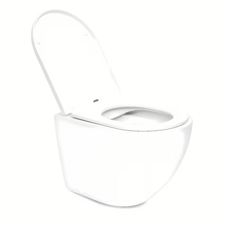 Bijeli viseća WC školjka SAT s Rimless izvedbom bez sustava za ispiranje i sjedalom sa soft Close