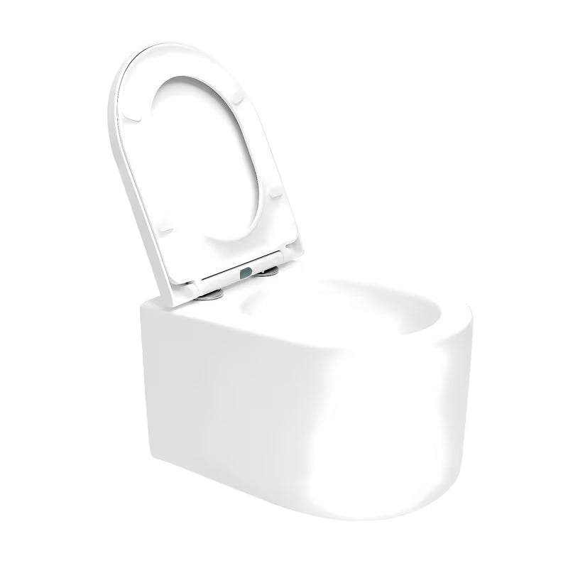 Bijeli viseća WC školjka SAT Tornado s vrtložnim ispiranjem, bezrubnom izvedbom i sjedalom soft Close.