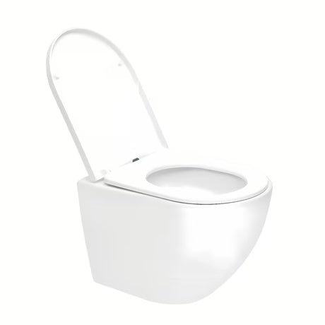 Viseći WC set SAT Fusion s vrtložnim ispiranjem, ugradbenim modulom, vodokotlićem i tipkom, crna mat