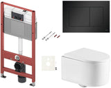 Viseći WC set SAT s vodokotlićem TECE i tipkom za ispiranje u mat crnoj boji