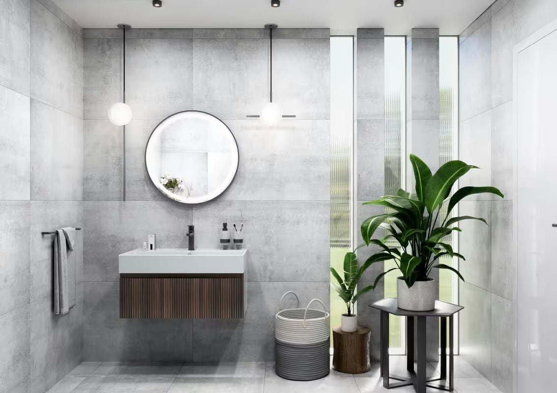 Okruglo kupaonsko ogledalo SAT s LED osvjetljenjem i senzorom, promjer 70 cm, crna izvedba.