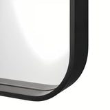 Pravokutno ogledalo SAT 50x70 cm u crnoj boji s mogućnošću vješanja okomito i vodoravno.