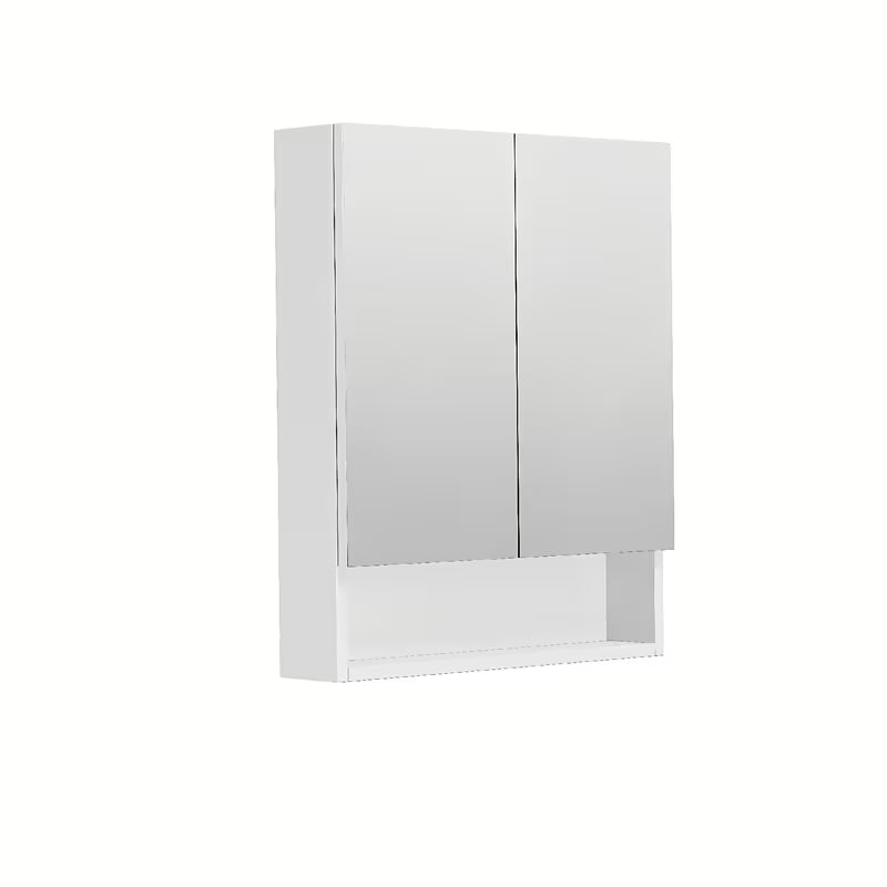 Viseća ormarić s ogledalom SAT Cube Way 60x72x14 cm u bijeloj sjajnoj izvedbi sa zrcalnim vratima