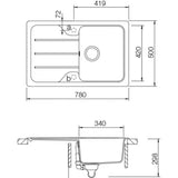 Schock Formhaus D100S granitni sudoper  s ocjeđivačem na radnu ploču u boji croma