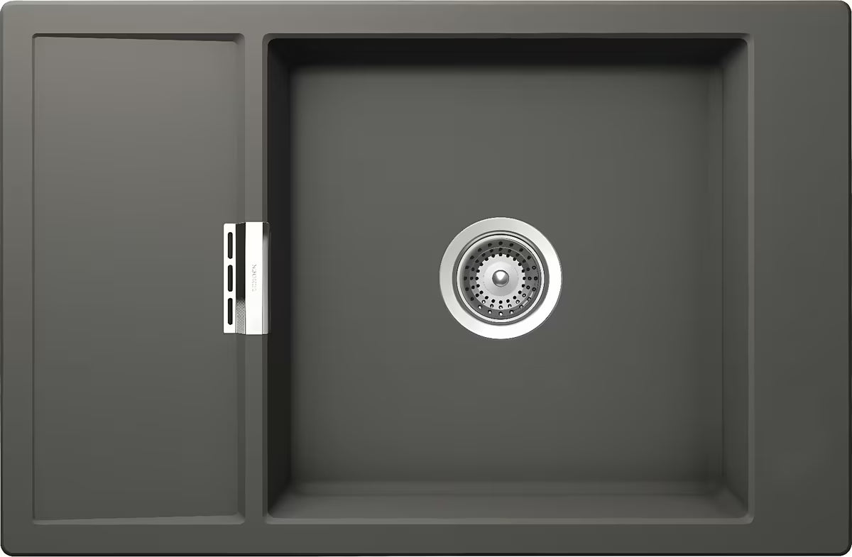 Crni granitni sudoper  Schock Mond s ocjednom plohom pro, nadgradna ugradnja, reverzibilna izvedba