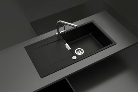 Granitni sudoper  Schock Mond s ocjeđivačem u boji magma pro ugradnja na radnu ploču