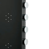 Crni tuš panel SIKO s 4 funkcije, uključujući nadglavni i ručni tuševi, slap i masažne mlaznice.