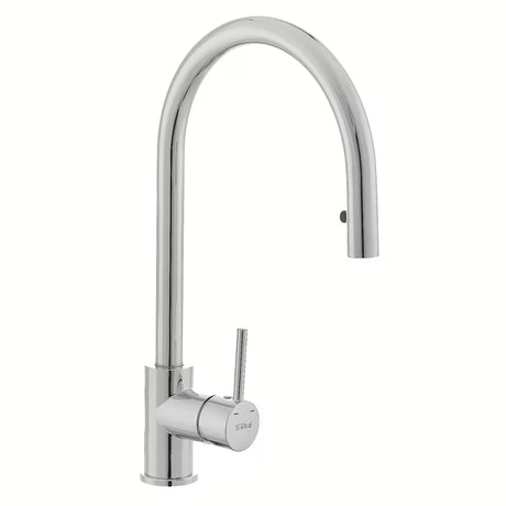Kromirana miješalica za sudoper SIKO Chrome s izvlačivim tušem i zakretnim krakom