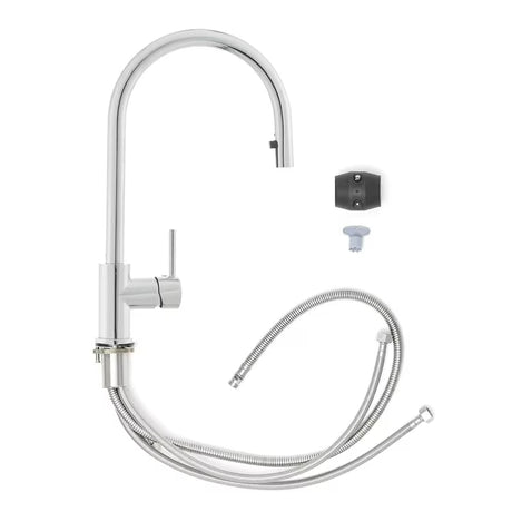 Kromirana miješalica za sudoper SIKO Chrome s izvlačivim tušem i zakretnim krakom