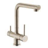 Nehrđajući troputni miješalica za sudoper SIKO Supersteel s odvojenim izlazom pro filtriranu vodu.