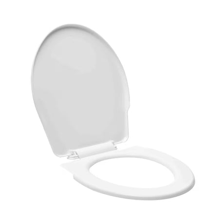 Bijela WC daska od termoplasta s plastičnim šarkama u jednostavnoj izvedbi