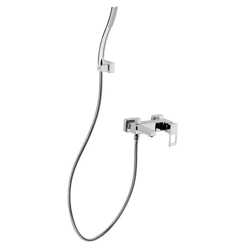 Jednoručna Baterija zidna miješalica za kadu SIKO Elements s tuš setom u krom izvedbi.