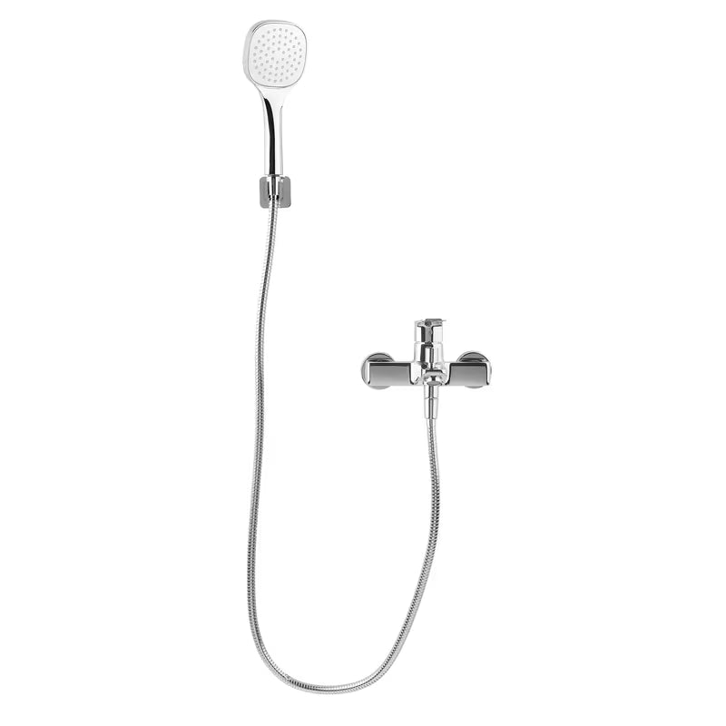 SIKO Elements jednoručna baterija zidna miješalica za kadu s tuš setom u sjajnom kromu