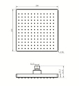 Kvadratna nadglavni tuš SIKO Chrome 20 x 20 cm u potpuno kromiranoj izvedbi, siva/krom