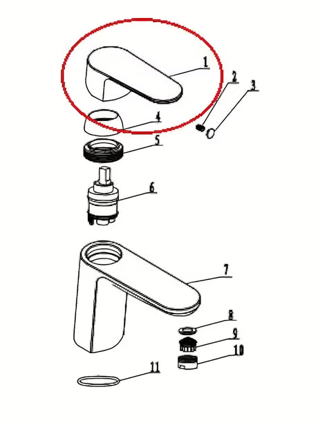 Zamjenska kromirana ručica SIKO Lucida pro za slavinu u kupaonici ili kuhinji.