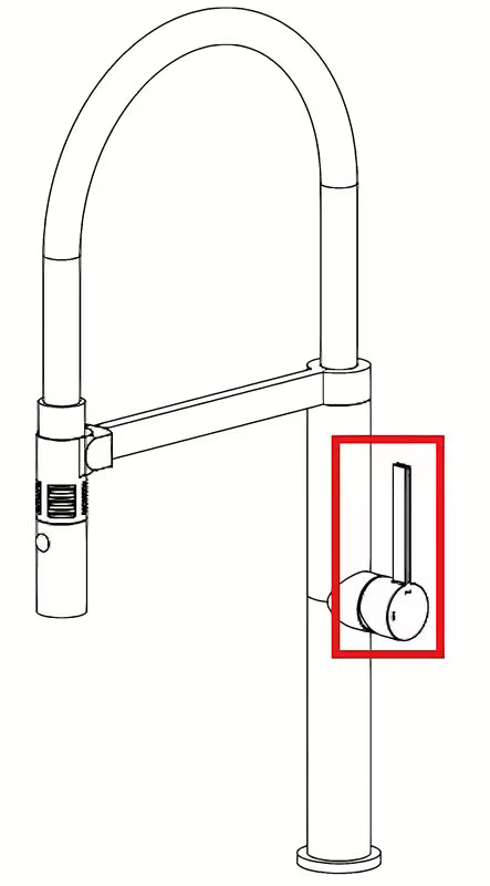 Kromirana ručica SIKO od mesinga kao zamjenski dio pro za slavinu u kuhinji ili kupaonici.