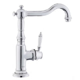 Kromirana miješalica za sudoper SIKO Provence s upravljanjem polugom i zakretnim izljevom u retro dizajnu.