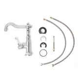 Kromirana miješalica za sudoper SIKO Provence s ručicom za upravljanje i zakretnim izljevom u retro dizajnu.