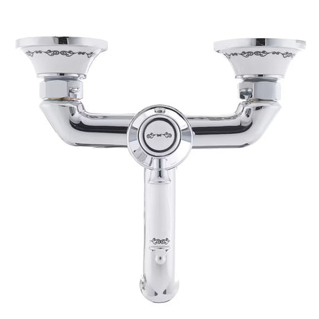 Kromirana jednoručna baterija zidna miješalica za kadu SIKO Provence u retro dizajnu s preklopnikom skrivenim u izljevu.