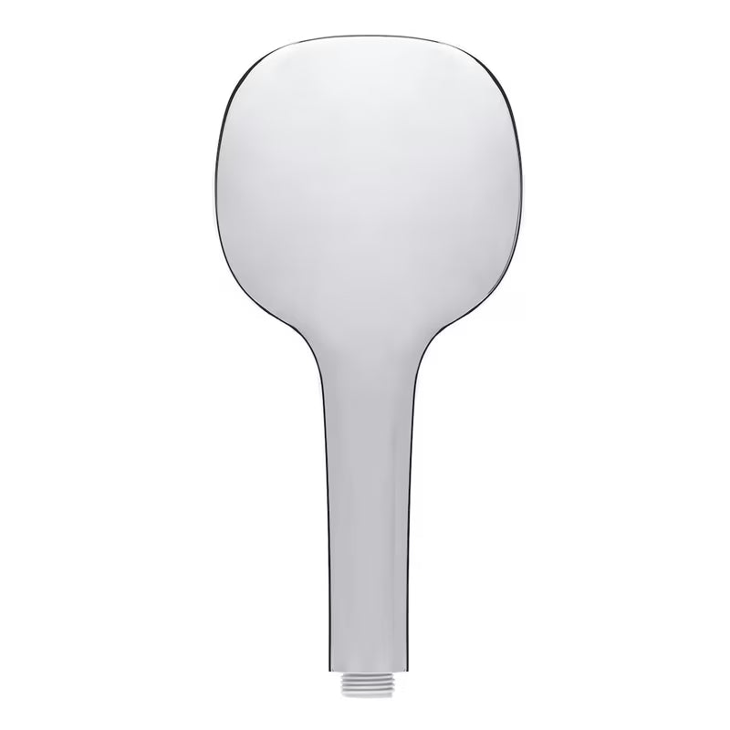 Bijela ručna tuš slušalica SIKO s kromiranim detaljem, tipkom pro za prebacivanje i silikonskim mlaznicama.