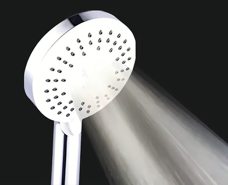 Bijela ručna tuš slušalica SIKO okruglog dizajna, promjera 12 cm, sa samočistećim mlaznicama