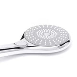 Kromirana ručna tuš slušalica SIKO promjera 115 mm s prebacivanjem između 3 mlaza tipkom.