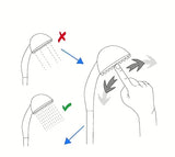 Kromirana ručna tuš slušalica SIKO promjera 115 mm s prebacivanjem između 3 mlaza tipkom.