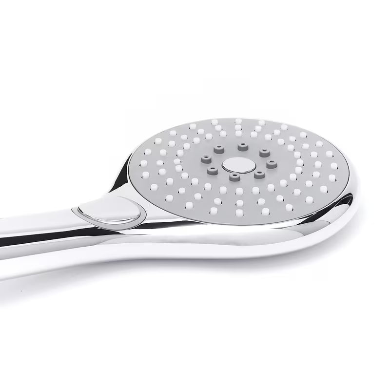 Kromirana ručna tuš-slušalica SIKO zaobljenog dizajna, promjera 115 mm, s prebacivanjem 3 mlaza tipkom.