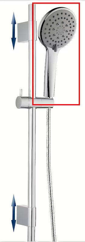 Siva ručna tuš slušalica SIKO s tri načina mlaza vode i ergonomskim oblikom pro za udobno držanje.