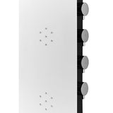 Bijeli tuš panel SIKO Alushower s 4 funkcije, uključujući nadglavni i ručni tuševi, vodopad i masažne mlaznice.