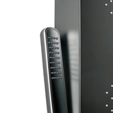 Crni tuš panel SIKO s 4 funkcije, uključujući nadglavni i ručni tuševi, slap i masažne mlaznice.