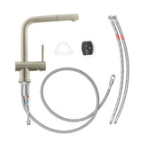 Inox miješalica za sudoper SIKO Steel s mat površinom i izvlačnim tušem