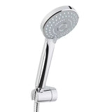 Kromirani set za kadu SIKO s 3-funkcijskom ručnom tuš-slušalicom, metalnim crijevom i držačem tuševi.