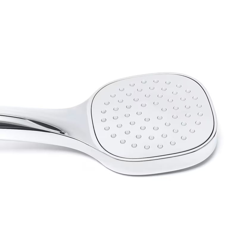 Kromirani set za kadu SIKO s ručnim tušem, mjedenim držačem i metalnim crijevom 150 cm, zaobljenog dizajna.