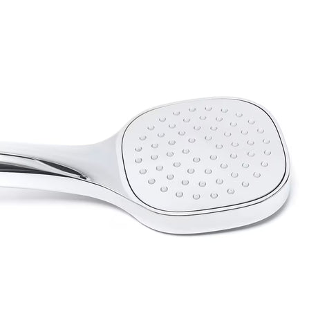 Kromirani set za kadu SIKO s ručnim tušem, mjedenim držačem i metalnim crijevom 150 cm, zaobljenog dizajna.