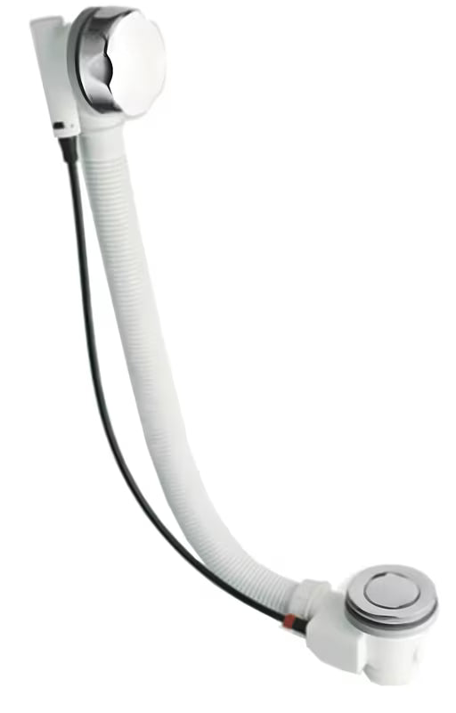 Kromirani odljevno preljevna garnitura za kadu Silfra s metalnim čepom i metalnim upravljačkim gumbom