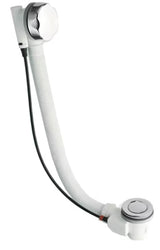 Kromirani odljevno preljevna garnitura za kadu Silfra s metalnim čepom i metalnim upravljačkim gumbom