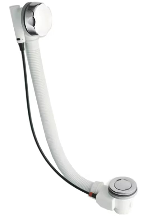 Kromirani odljevno preljevna garnitura za kadu Silfra s metalnim čepom i metalnim upravljačkim gumbom