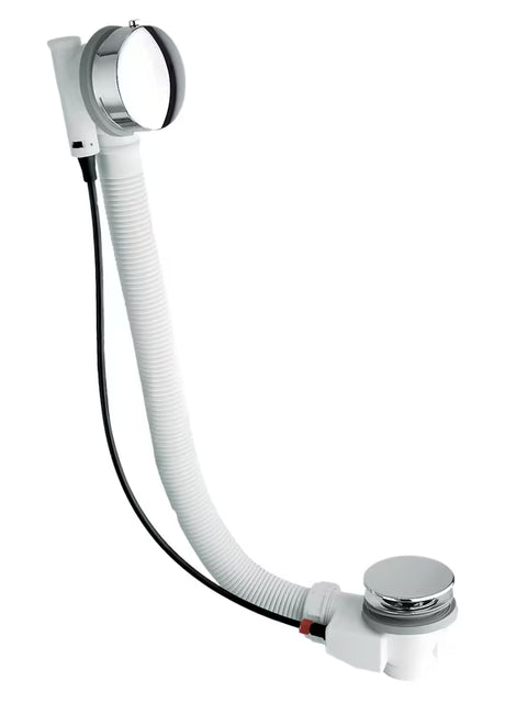 Kromirani odljevno preljevna garnitura za kadu Silfra s metalnim upravljačkim gumbom i čepom s pokrivnom kapicom