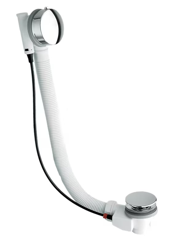 Kromirani odljevno preljevna garnitura za kadu Silfra s metalnim upravljačkim gumbom i čepom s pokrivnom kapicom