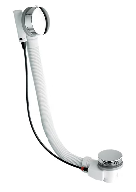 Kromirani odljevno preljevna garnitura za kadu Silfra s metalnim upravljačkim gumbom i čepom s pokrivnom kapicom