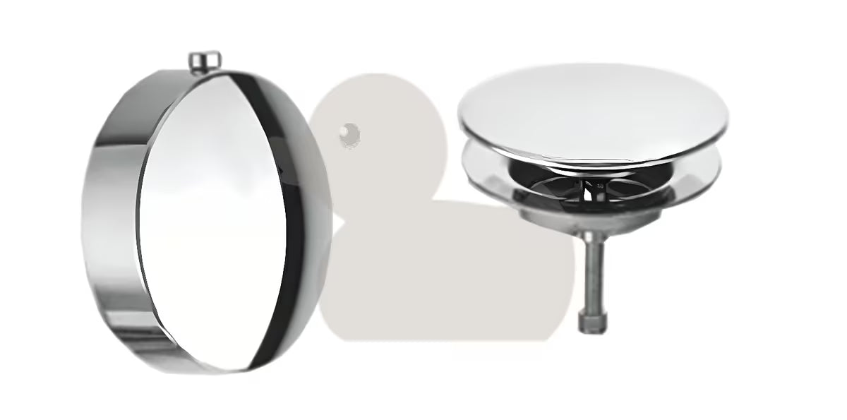 Kromirani odljevno preljevna garnitura za kadu Silfra s metalnim upravljačkim gumbom i čepom s pokrivnom kapicom