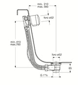 Silfra odljevno preljevna garnitura za kadu s preljevom za punjenje, u krom izvedbi, s upravljačkim kotačićem i čepom.