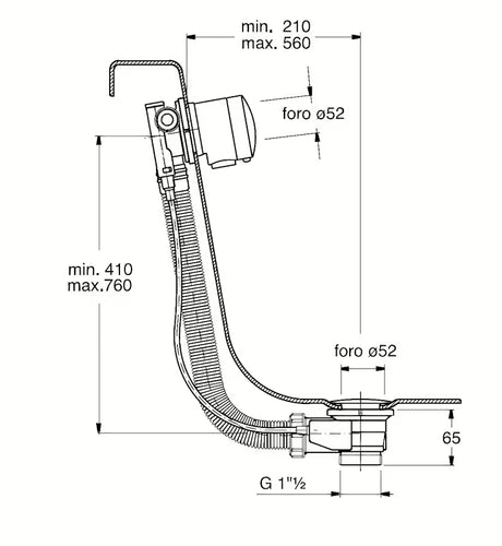 Silfra odljevno preljevna garnitura za kadu s preljevom za punjenje, u krom izvedbi, s upravljačkim kotačićem i čepom.