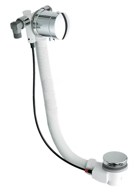 Silfra odljevno preljevna garnitura za kadu s preljevom za punjenje, u krom izvedbi, s metalnim upravljačkim kotačićem i čepom