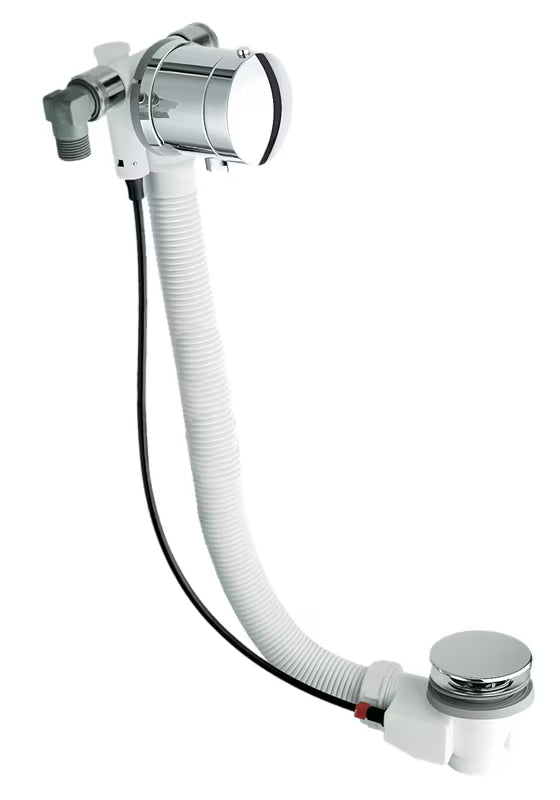 Silfra odljevno preljevna garnitura za kadu s preljevom za punjenje, u krom izvedbi, s metalnim upravljačkim kotačićem i čepom.